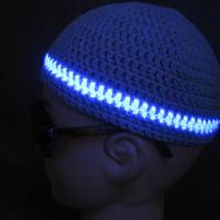 Männermütze extrakurz (ohrfrei) mit UV-aktivem Leuchtstreifen, Mütze aus Baumwolle mit Elasthan Bild 1