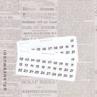1 Bogen Planersticker Datum (003) für dein Bullet Journal, Filofax oder individuellen Kalender Bild 1