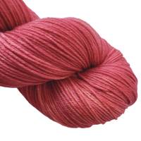 Handgefärbte Sockenwolle/Tuchwolle, 4fädig, Altrosa Semisolid, 100 g Strang Bild 3