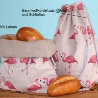Brotbeutel und Brötchenbeutel aus Leinen //Leinentasche // Brot frisch halten //Brotkorb Stoff // Geschenkbeutel Bild 2