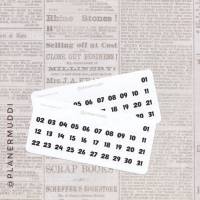 1 Bogen Planersticker Datum (004) für dein Bullet Journal, Filofax oder individuellen Kalender Bild 1