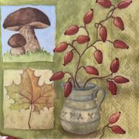 Serviette Herbst und Pilze (18)  -1 einzelne Serviette Bild 1