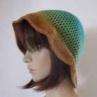 Sommer-Hut aus tollem Garn mit Farbverlauf, Häkelhut Bild 2
