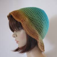 Sommer-Hut aus tollem Garn mit Farbverlauf, Häkelhut Bild 3