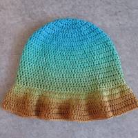 Sommer-Hut aus tollem Garn mit Farbverlauf, Häkelhut Bild 4