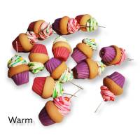 Cupcake Schlüsselanhänger aus Fimo, mit Farbwechsel bei Wärme, verschiedene Sorten, Geschenkidee Bild 10