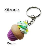 Cupcake Schlüsselanhänger aus Fimo, mit Farbwechsel bei Wärme, verschiedene Sorten, Geschenkidee Bild 3