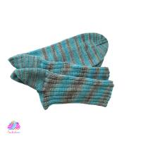 Socken, Größe 42/43, handgestrickt, handgefärbt, Farbe: Poseidon Bild 2