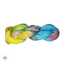 Handgefärbte Sommer-Sockenwolle, 4fach, mit Baumwolle, Happy Summer Unikat 3 Bild 3