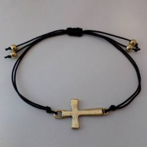 Kreuz Armband - verschiedene Farben - antik gold Bild 1
