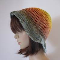 Sommer-Hut aus tollem Garn mit Farbverlauf, Häkelhut Bild 2