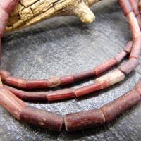 Strang mit afrikanischen Glasperlen, alte rote Perlen aus Mali - Strang 62cm Bild 4
