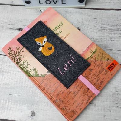 Filz Lesezeichen Fuchs, Einschulungsgeschenk