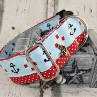 Hundehalsband "Sailor" Halsband Hund verstellbar maritim mit Klickverschluss Kunststoff oder Metall Bild 1
