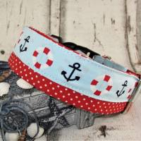 Hundehalsband "Sailor" Halsband Hund verstellbar maritim mit Klickverschluss Kunststoff oder Metall Bild 2