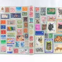 Notizbuch, Hauskatzen Großkatzen, Briefmarken, Upcycling, DIN A5, 300 Seiten Bild 2
