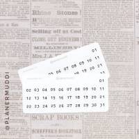 1 Bogen Planersticker Datum (012) für dein Bullet Journal, Filofax oder individuellen Kalender Bild 1