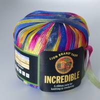 Bändchengarn - rainbow - bunt - Lion - Yarn - incredible - Designergarn - Farbverlaufsgarn - Polyamid- gerippt Bild 1
