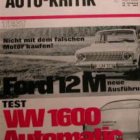 mot Auto-Kritik  Nr. 24   18.11.1967  -  Tests : VW 1600 Automatic und Ford 12 M Bild 1