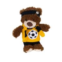 4 teilige Fußballkleidung für Teddybär 30 cm  gelb und schwarz  für Fußballfans sofort lieferbar !!! Bärenkleidung ! Bild 1