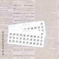 1 Bogen Planersticker Datum (013) für dein Bullet Journal, Filofax oder individuellen Kalender Bild 1