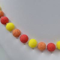 Set Kette Armband und Ohrringe Polarisperlen Perlen Gelb Orange Rot Gala Sweet (722) Bild 6