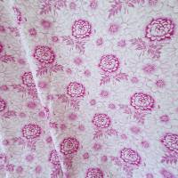 Bauernstoff mit Chrysanthemen oder Dahlien und Blumen in rosa lila weiß, b = 130 cm, Wäschestoff Landhausstil Vintage Bild 4