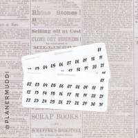 1 Bogen Planersticker Datum (018) für dein Bullet Journal, Filofax oder individuellen Kalender Bild 1