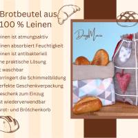 Brotbeutel aus Leinen // Leinentasche // Brötchenbeutel aus Stoff // Brotkorb aus Stoff // Geschenkverpackung aus Stoff Bild 10