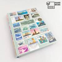 Notizbuch, Briefmarken, Schiffe, Leuchtturm, Upcycling, DIN A5, 300 Seiten Bild 1