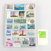 Notizbuch, Briefmarken, Schiffe, Leuchtturm, Upcycling, DIN A5, 300 Seiten Bild 3
