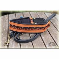 Zugstopp Halsband mit Pfötchen, Rhomben oder Stacheldraht, orange schwarz silber für Hunde , Hundehalsband Martingale Bild 4