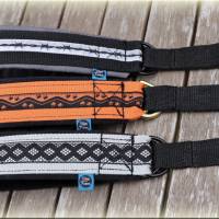 Zugstopp Halsband mit Pfötchen, Rhomben oder Stacheldraht, orange schwarz silber für Hunde , Hundehalsband Martingale Bild 8