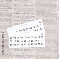 1 Bogen Planersticker Datum (020) für dein Bullet Journal, Filofax oder individuellen Kalender Bild 1