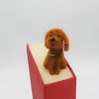 Lesezeichen kleiner Hund aus Filz - bewacht das Buch der Besitzer, witziges Lesezeichen für Hundefreunde, Buchzubehör Bild 2