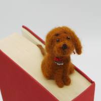 Lesezeichen kleiner Hund aus Filz - bewacht das Buch der Besitzer, witziges Lesezeichen für Hundefreunde, Buchzubehör Bild 5