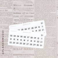 1 Bogen Planersticker Datum (021) für dein Bullet Journal, Filofax oder individuellen Kalender Bild 1