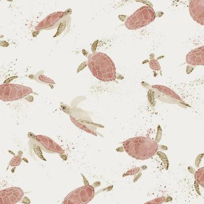 ab 50cm Jersey Pink Turtles Watercolor  Stoff  - Schildkröten Aquarell Druckstoff