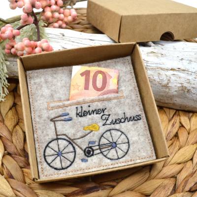 Stickdatei Fahrrad Geldgeschenk Zuschuss