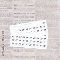 1 Bogen Planersticker Datum (024) für dein Bullet Journal, Filofax oder individuellen Kalender Bild 1