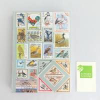 Notizbuch, Vögel, Briefmarken, Upcycling, DIN A5, 300 Seiten Bild 2