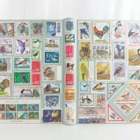Notizbuch, Vögel, Briefmarken, Upcycling, DIN A5, 300 Seiten Bild 4
