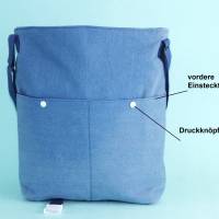 Jeans Tasche //blaue Tasche //crossbody Bag Damen // Schultertasche Damen/ große Stofftasche //blaue Handtasche /Einhorn Bild 5