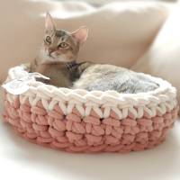 Bicolor Katzenkörbchen - Hundekörbchen - vegan - in vielen Farben und Größen Bild 1