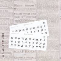 1 Bogen Planersticker Datum (025) für dein Bullet Journal, Filofax oder individuellen Kalender Bild 1