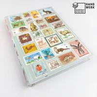 Notizbuch, Briefmarken, Tiere, Upcycling, DIN A5, 300 Seiten Bild 1