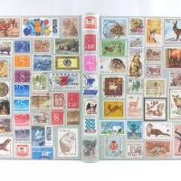 Notizbuch, Briefmarken, Tiere, Upcycling, DIN A5, 300 Seiten Bild 2