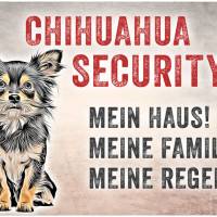 Hundeschild CHIHUAHUA SECURITY, wetterbeständiges Warnschild Bild 1
