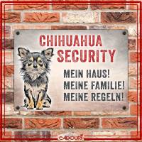 Hundeschild CHIHUAHUA SECURITY, wetterbeständiges Warnschild Bild 2