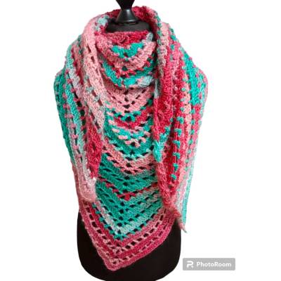 Dreiecktuch, Halstuch, Häkeltuch "Holy Night", wunderschöner Farbverlauf,